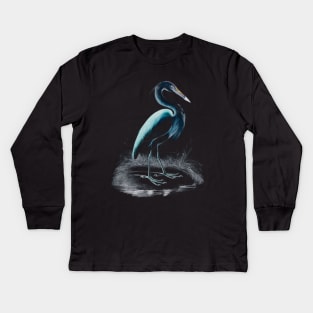 Majestic Heron Kids Long Sleeve T-Shirt